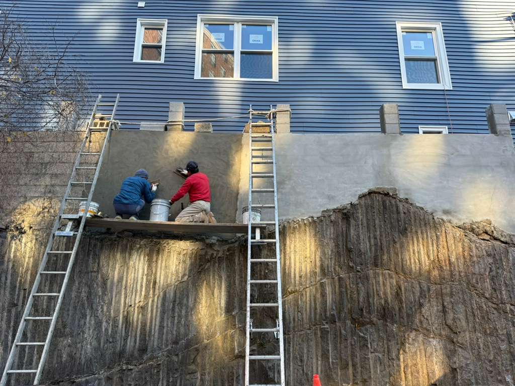 Brick Façade Parging Repair